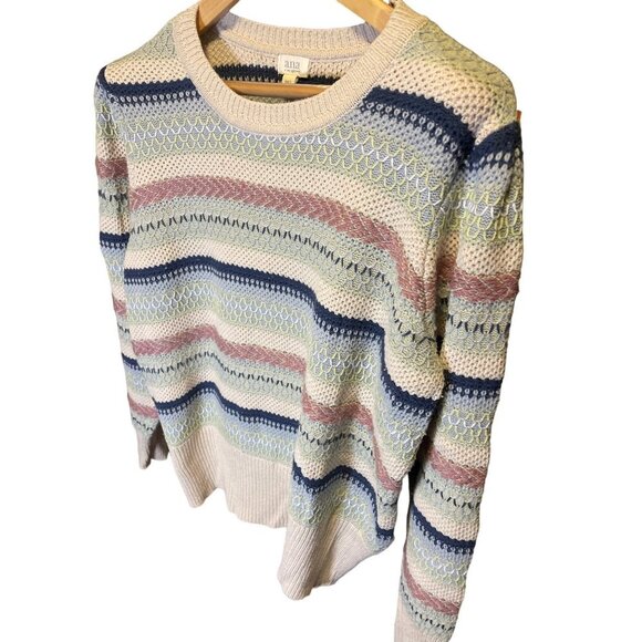 ANA Multicolor Striped Long Sleeve Lightweight Knit Sweater Sz XXL - Picture 4 of 10